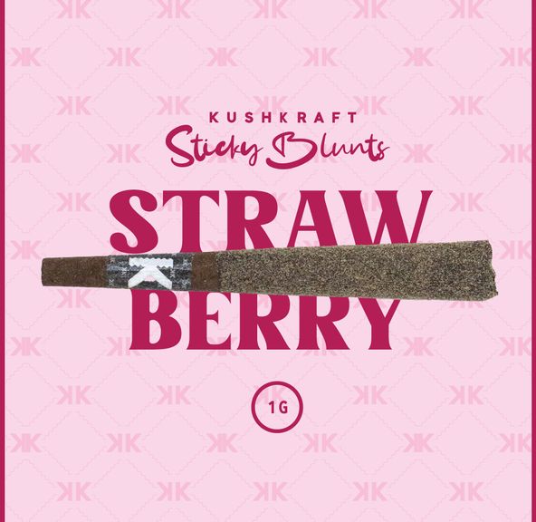 1 x 1g Shatter Infused Blunt Indica Pink Patron Strawberry by KushKraft