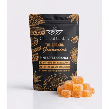Gummies I 1-1-1 Pineapple Orange I 50mg I Grounded Gardens I 10pc