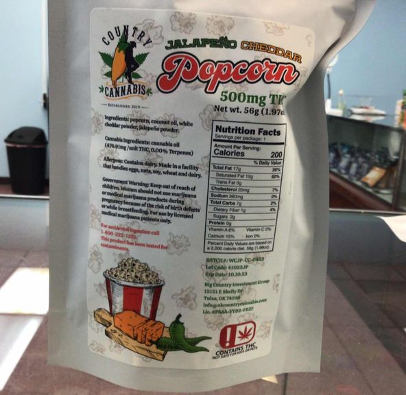 Country Cannabis - White Cheddar Jalapeño Popcorn