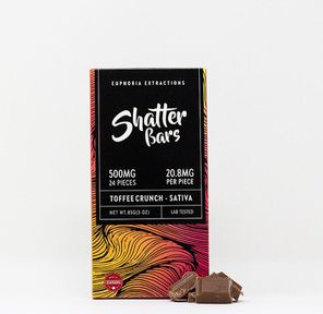 500mg Sativa Toffee Crunch Shatter Bar by Euphoria Extractions