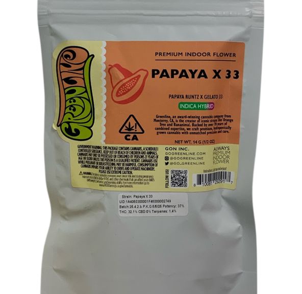 Greenline - Papaya x 33 14g Flower