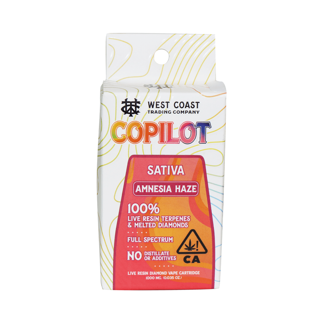 Copilot Amnesia Haze Live Resin Diamond Vape Cartridge