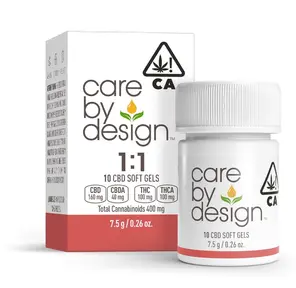1:1 Full Spectrum CBD Soft Gels 100mg THC 10ct 7.50 g