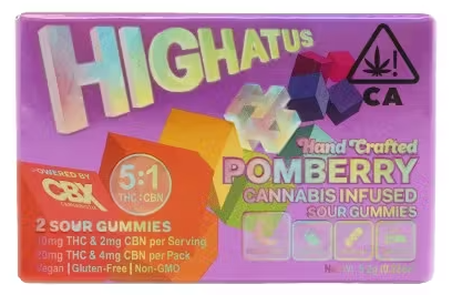 Highatus | Sour Gummies | PomBerry CBN 2pk | $10