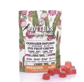 Potters - Dragon Fruit Sugar-Free Live Fruit Chews | 100mg 10pk - 40 g