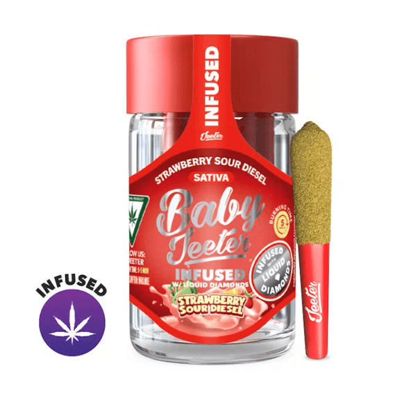 Baby Jeeters - Infused Baby Jeeter Pre-rolls - Strawberry Sour Diesel 0.5g x 5pk ( THC: 40.21% )