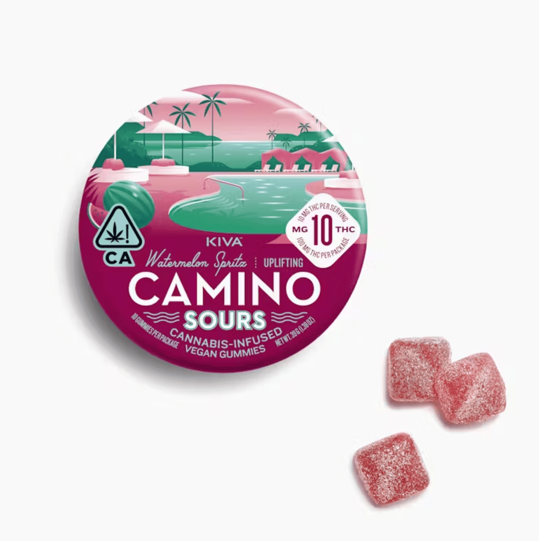 Camino Sours 10mg Watermelon Spritz "Uplifting" Gummies