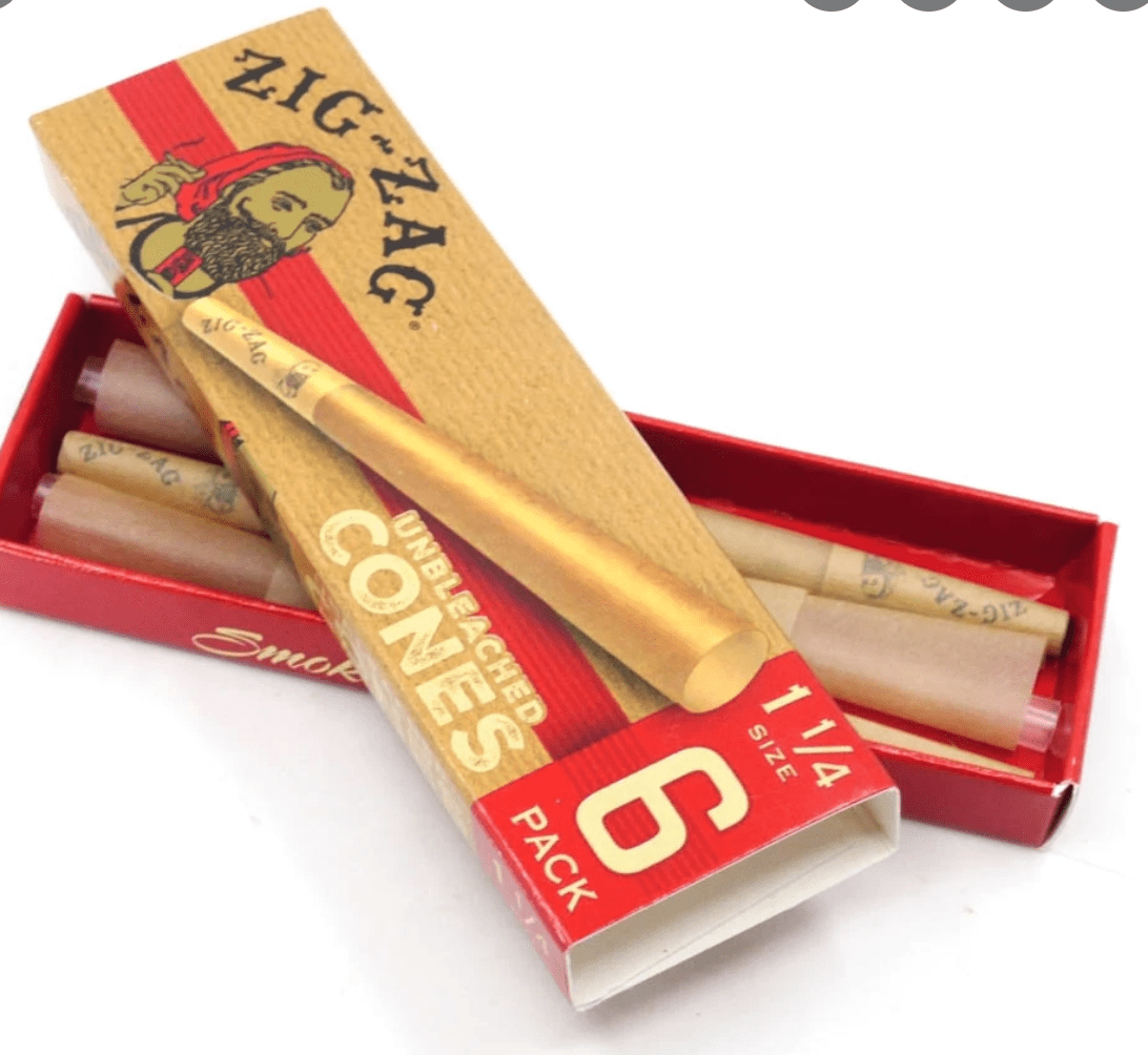 6 Pack Zig Zag Unbleached Cones 1 1/4