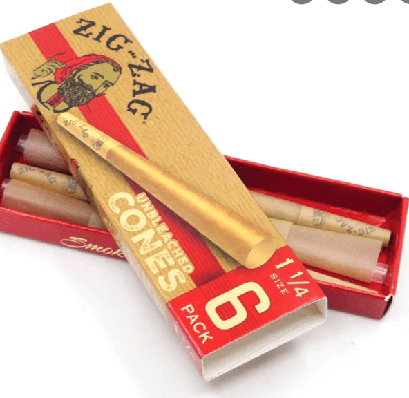 6 Pack Zig Zag Unbleached Cones 1 1/4