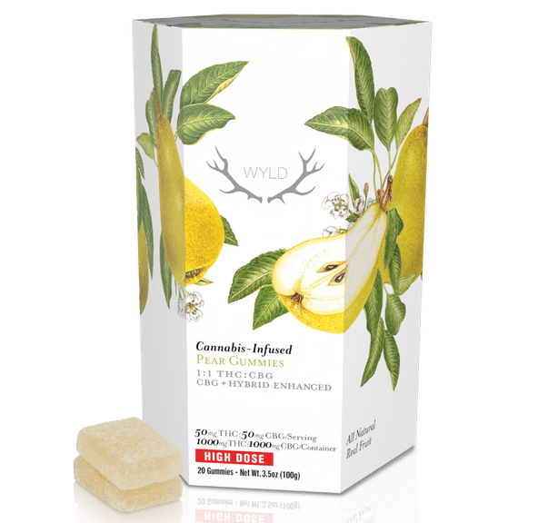 WYLD Pear 1:1 CBG + THC Enhanced Gummies | 1000mg