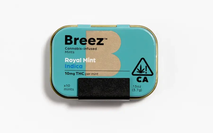 BREEZ ROYAL MINTS 100MG THC INDICA