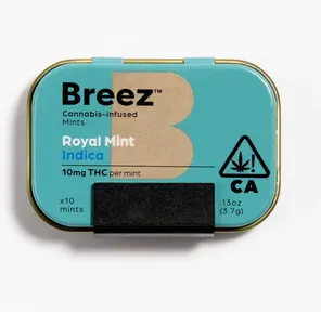 BREEZ ROYAL MINTS 100MG THC INDICA