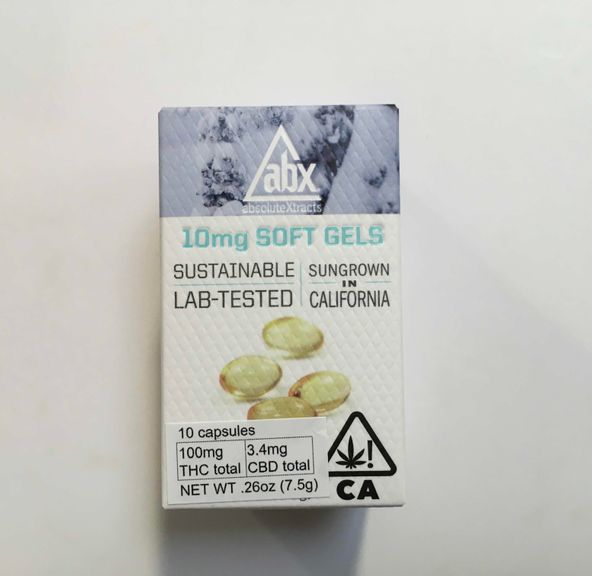 ABX Soft Gels 10mg THC (10 capsules)