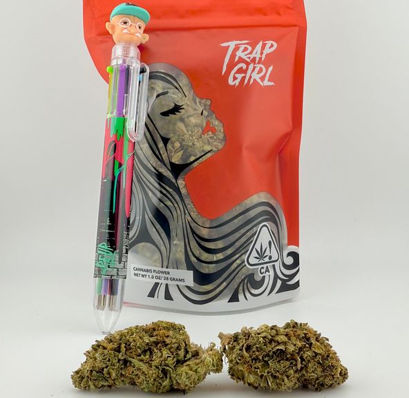 *Deal! $79 1 oz. Pablo Revenge (24.03%/Indica) - Trap Girl + Multi-Colored Writing Pen