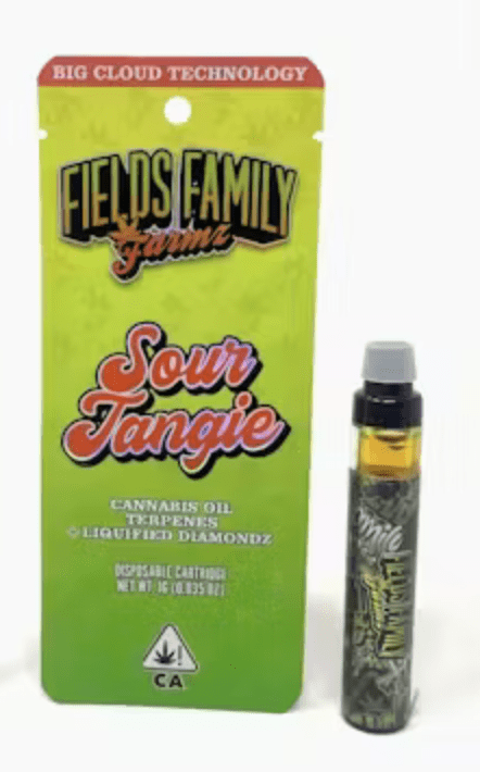 Fields Family Farmz Sour Tangie 1g Liquified Diamonds Disposable 92%