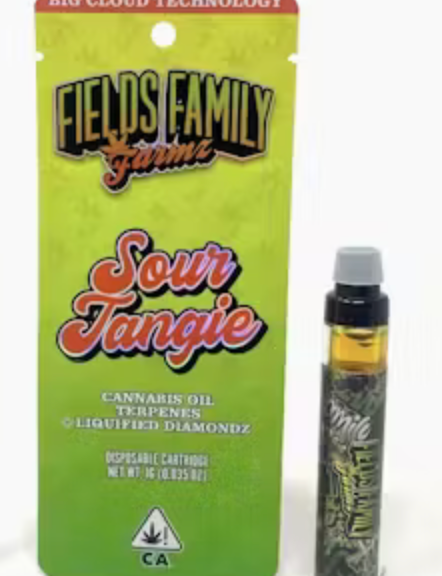 Fields Family Farmz Sour Tangie 1g Liquified Diamonds Disposable 92%