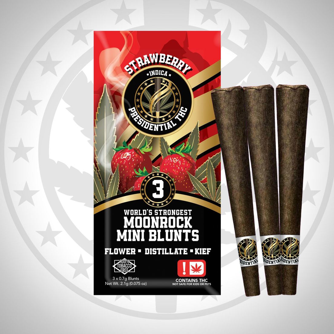 Presidential Moonrock Mini Blunts 3pk (Strawberry)