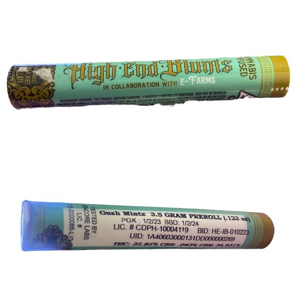 D. High End 3.5g Infused Blunt - Gush Mintz (H)