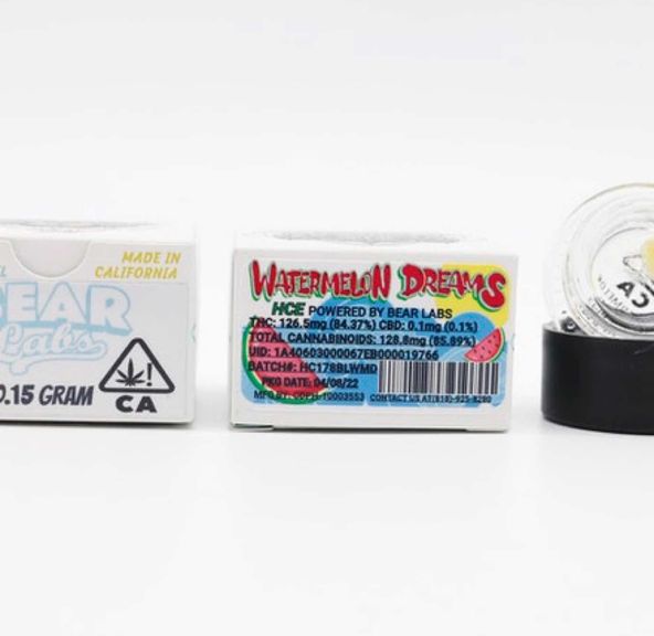Bear Labs | Concentrate | Watermelon Dreams (Live Resin Budder) | 0.15g | Hybrid | 89.14% THC