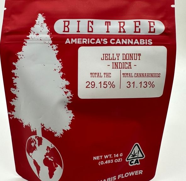 Jelly Donut (indica) - 14g Flower (THC 29%) by Big Tree **BUy 2 for $90**