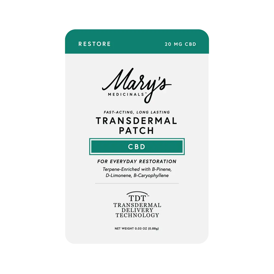 Mary's Medicinals™ - RESTORE TRANSDERMAL PATCH 20MG CBD + 2MG THC