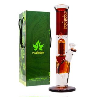 AB#13 Amber Maple Glass Tree Percolator Bong 13 Inches