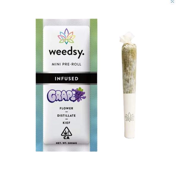 CC WEEDSY MINI INFUSED PREROLL GRAPE .5G