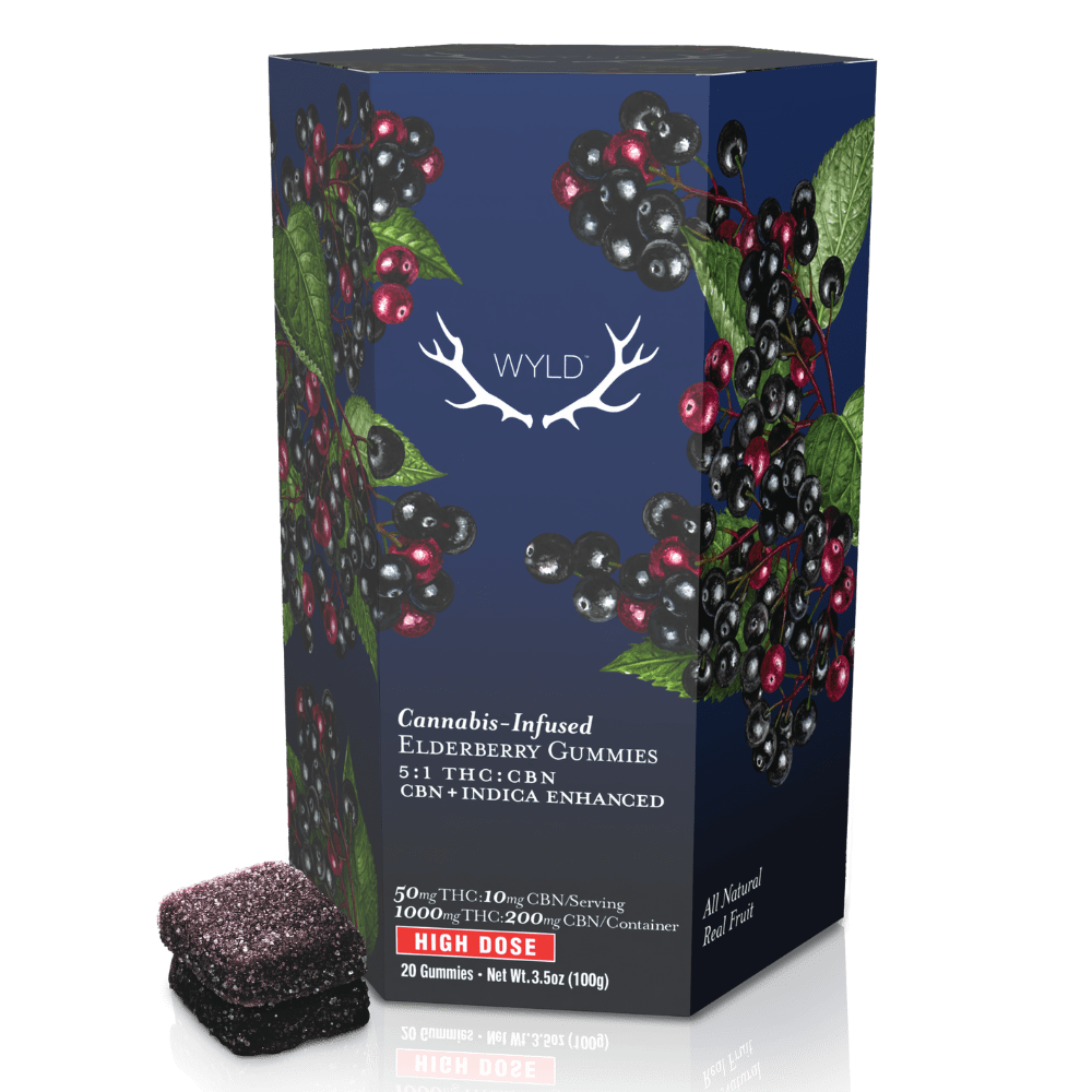 WYLD ELDERBERRY 5:1 THC:CBN GUMMIES 1000MG