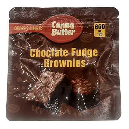 Canna Butter Chocolate Fudge Brownies - THC 600mg