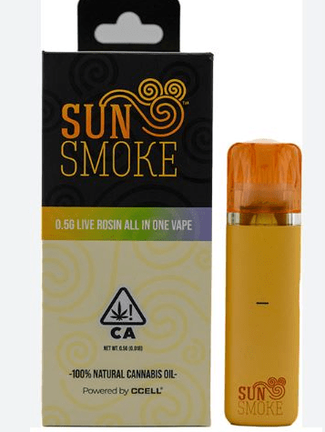SUN SMOKE PAPAYA BURST 0.5G LIVE ROSIN AIO HYBRID VAPE
