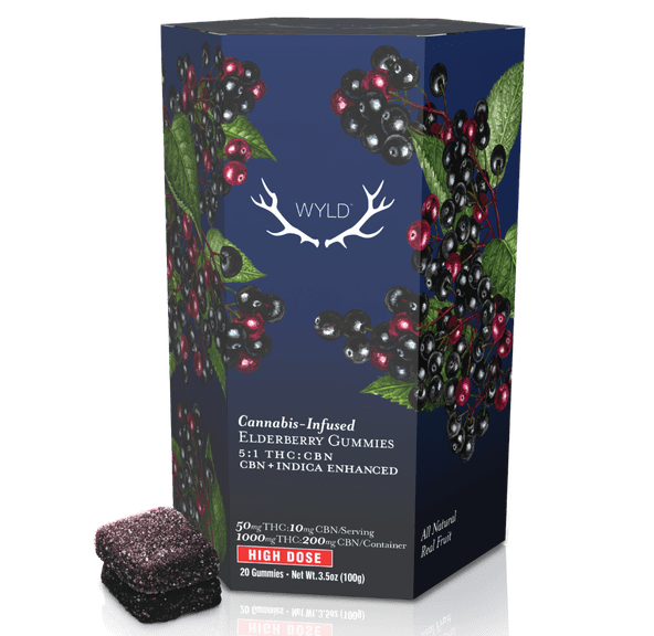 WYLD ELDERBERRY 5:1 THC:CBN GUMMIES 1000MG