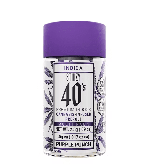 PRE-ORDER ONLY .5G 40S PREROLL MULTI PACK PURPLE PUNCH - STIIIZY