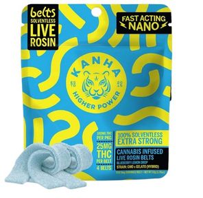 Kanha Solventless Rosin Sour Belts Blueberry Lemon Drop 100mg