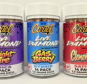 Cartel Oil Co - Diamond Infused Pre Roll Pack - 16.8g - Indica - Garapples