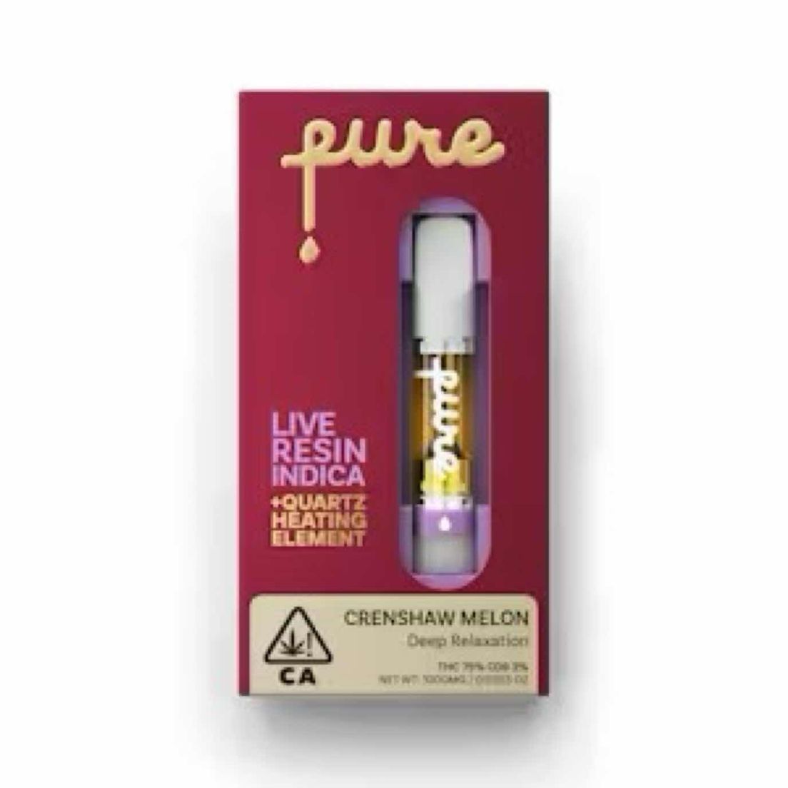*Promo* Pure Vape- Crenshaw Melon Live Resin Cartridge 1g (S)