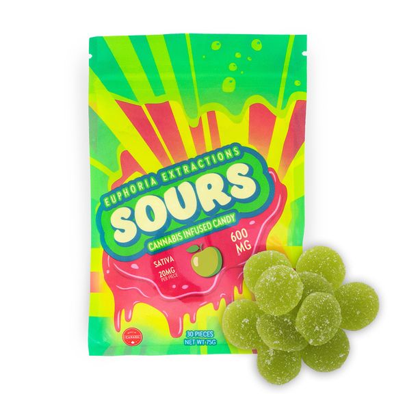 600mg Sativa Green Apple Sours Euphoria Extractions (20mgx30)