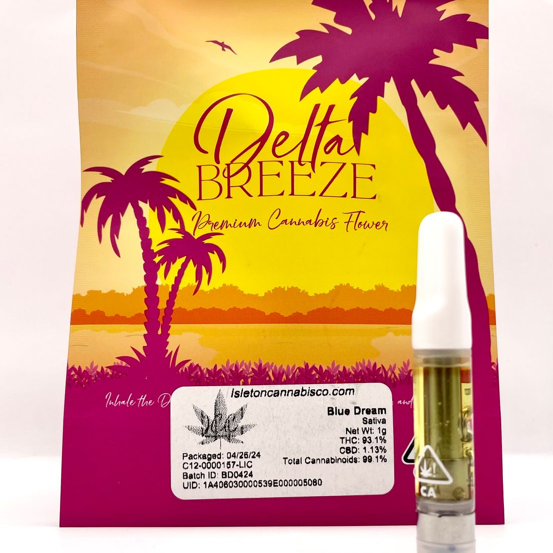 PRE-ORDER ONLY *BLOWOUT DEAL! $25 1g Blue Dream (Sativa) Cartridge - Delta Breeze