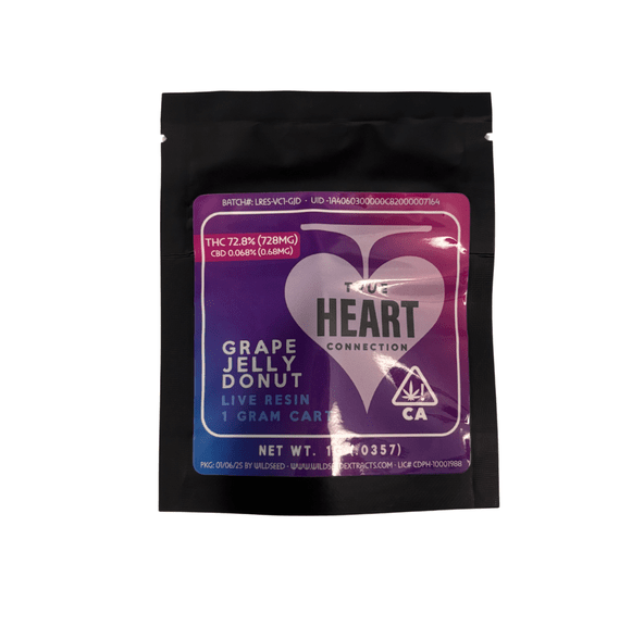True Heart Connection - Grape Jelly Donut | 1g Live Resin Cartridge