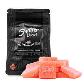 1000mg Indica Watermelon Shatter Chews by Euphoria Extractions (100mg x10)