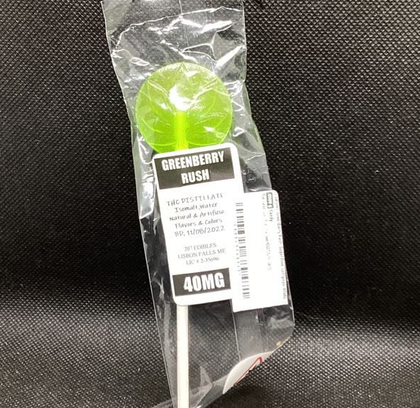 207 Edibles- Greenberry Rush- Sugar Free- Lollipops- 40MG