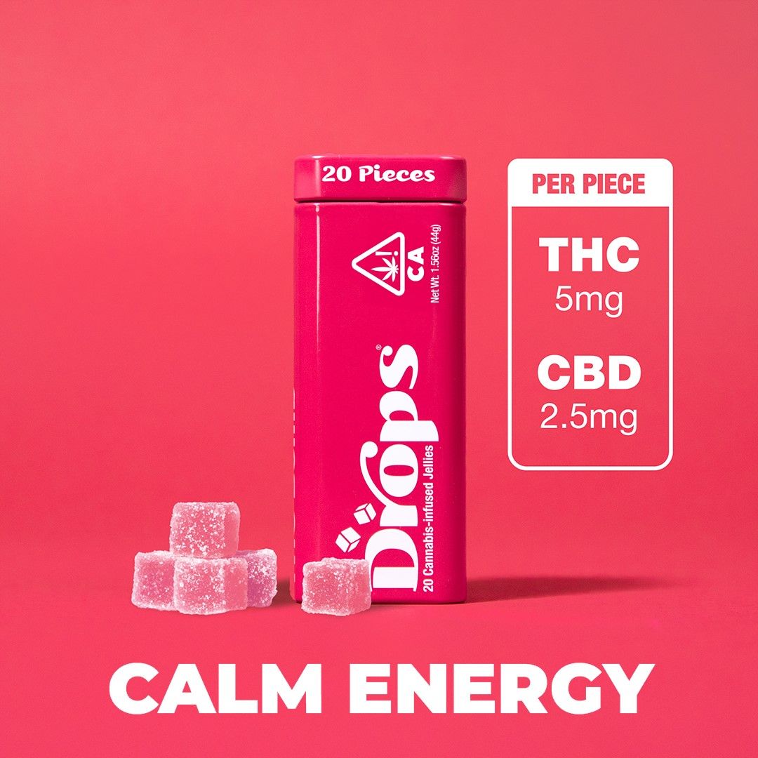 Drops 20pk Raspberry Gummies 50mg CBD/100mg THC