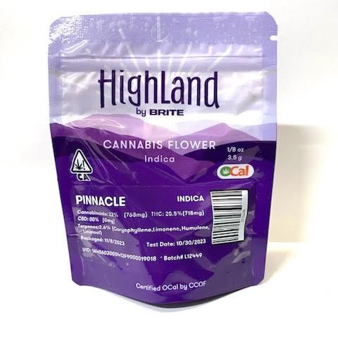 B. Highland by Brite 3.5g Flower - Quality 7.5/10 - Pinnacle