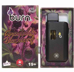 3 Gram Burn Disposable Vapes – Granddaddy Blackberry (Indica) (3 Gram)