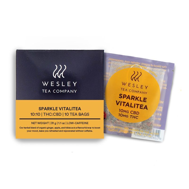 Sparkle Vitalitea 10mg CBD-10mg THC 10-pack | Wesley Tea