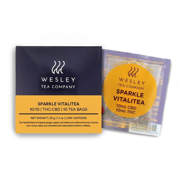 Sparkle Vitalitea 10mg CBD-10mg THC 10-pack | Wesley Tea