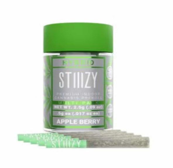 [STIIIZY] NAKED 5pk Preroll - 2.5g - Apple Berry