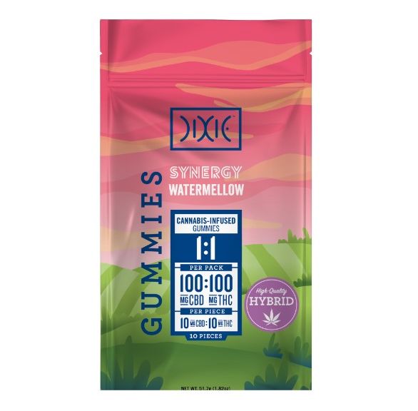 Dixie Gummies Watermellow 1:1 100mg THC / 100mg CBD