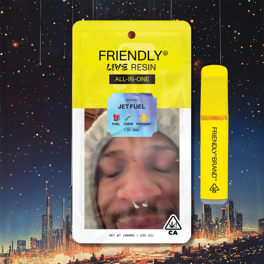 Friendly Brand- Jet Fuel Live Resin AIO 1g (S)