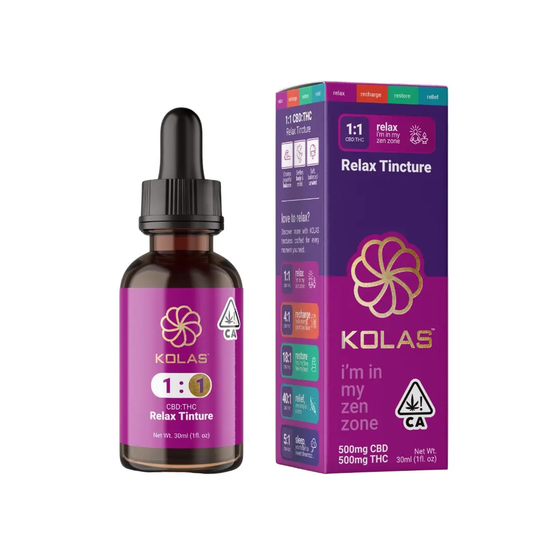 Kolas Tincture Relax 1:1 500mg CBD / 500mg THC 30ml