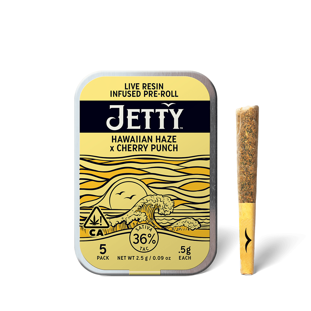 Jetty Live Resin Infused Pre-roll 5pk Hawaiian Haze X Cherry Punch 2.5g